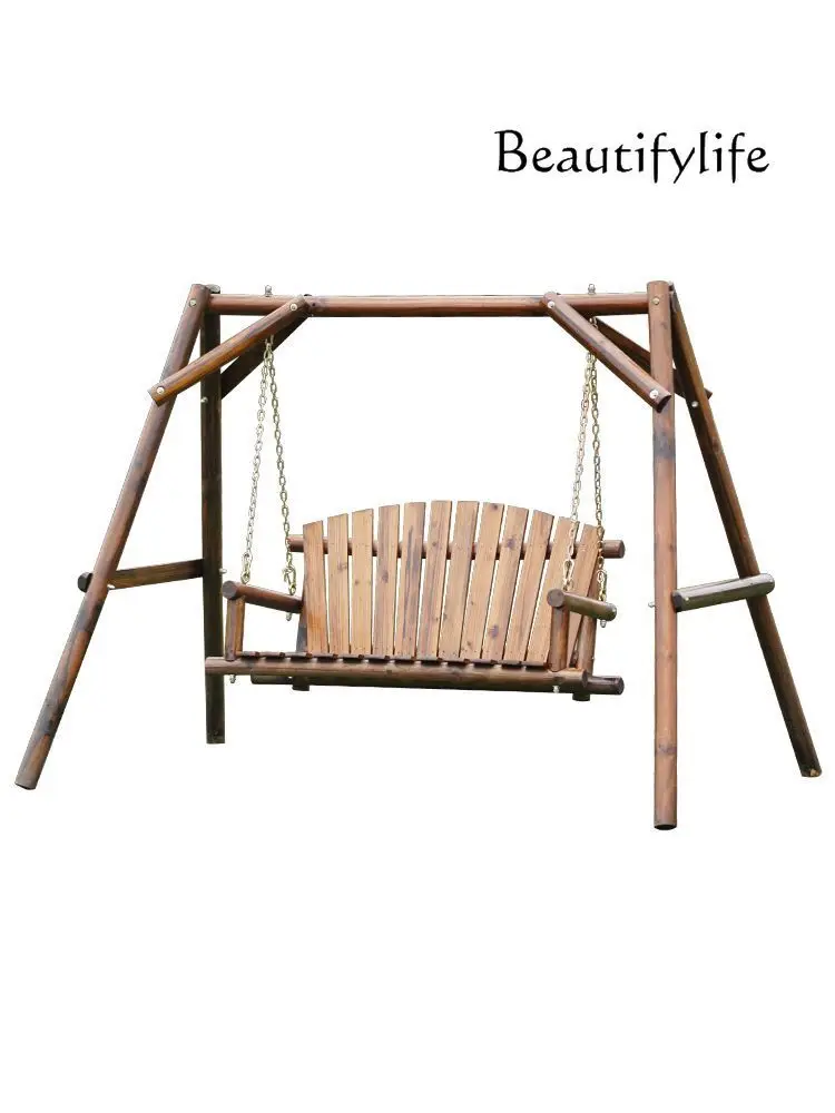 

Outdoor Swing Courtyard Swing Carbonized Adult Swing Double Leisure Park Balcony Children's Hanging Chair