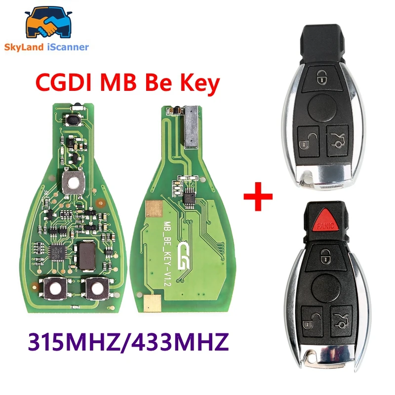 1PCS 5PCS 10PCS Best CGDI One Start Keyless Go FBS3 Smart BE Key for Benz 3/4 Button pcb Works with CGDI MB Prog