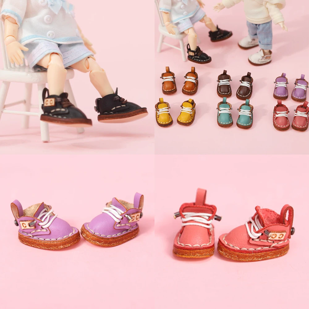 Ob11 Doll Shoes Fashion Martin Boots Dolls Cowhide Shoes For Obitsu11, Holala Boots, Body9, Gsc, Ddf, YMY 1/12bjd Doll Shoes