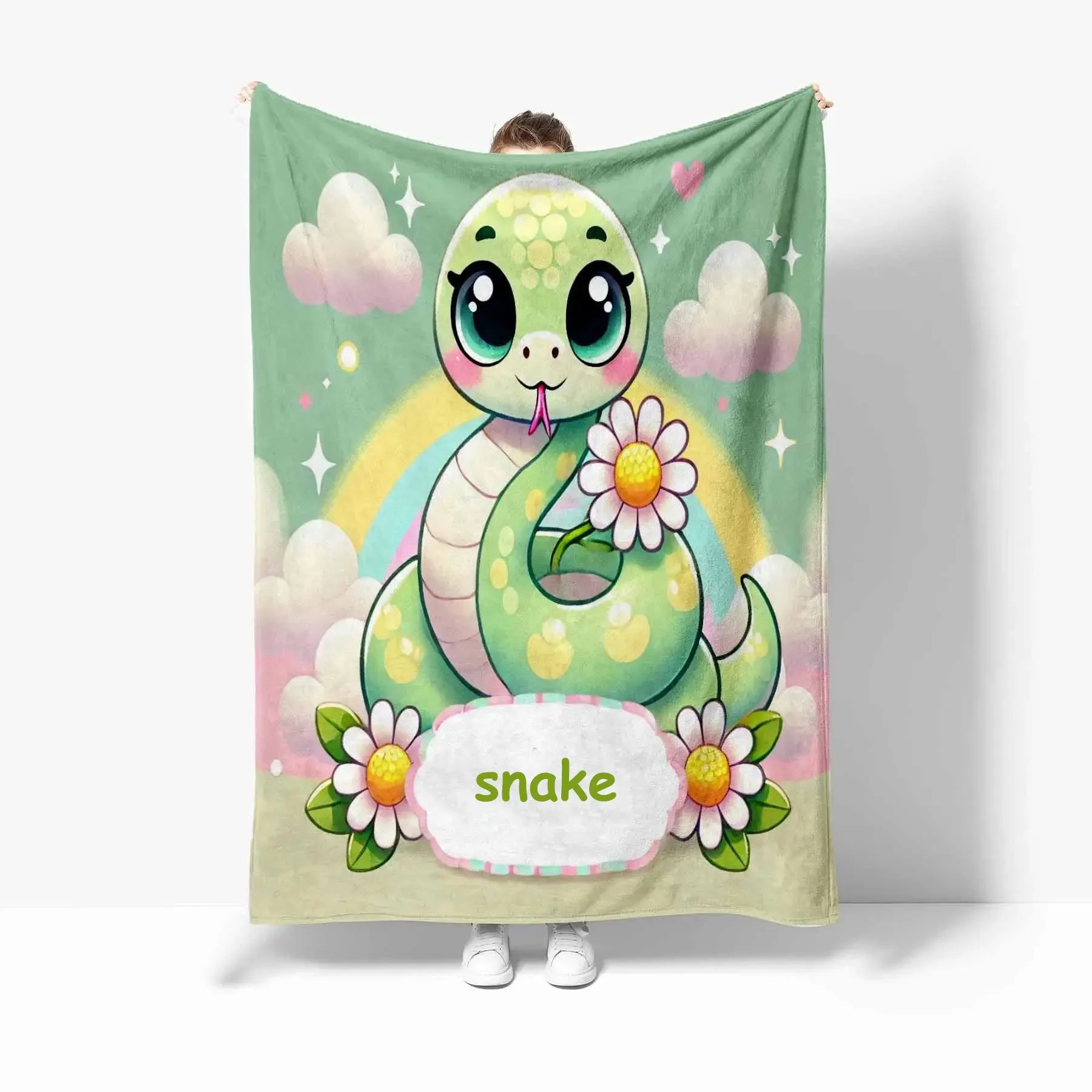 Snake Blanket Fantasy Floral Reptiles Throw Blankets Gifts for Girls Boys Snake Lover Soft Cozy Fleece Plush for Couch Sofa Bed