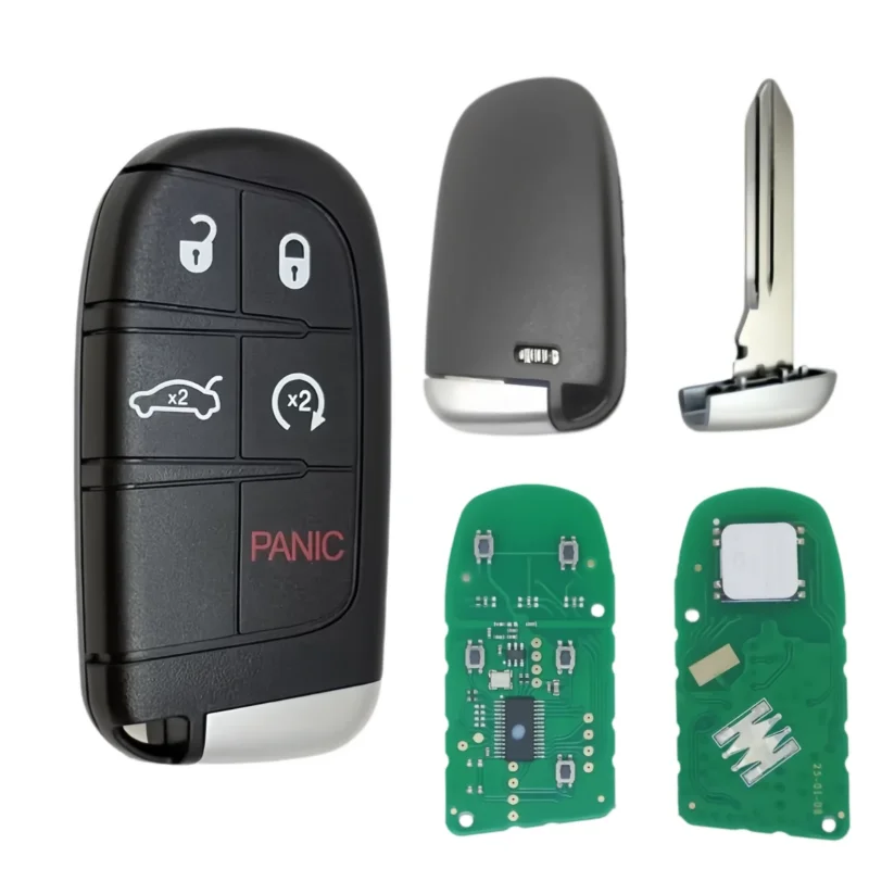 4+1 Buttons Remote Car Key 433.92 MHz PCF7953 46 chip/4A chip FCC ID:M3N-40821302 CY24 blade For Chrysler/Jeep/Dodge/RAM