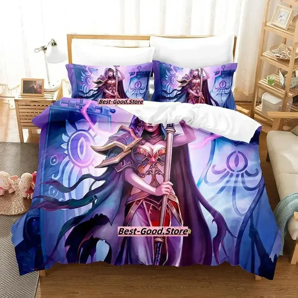 2023 Game Hearthstone Heroes of Warcraft Bedding Set Cartoon Anime three-piece set Teenager Bedroom Duvetcover Sets