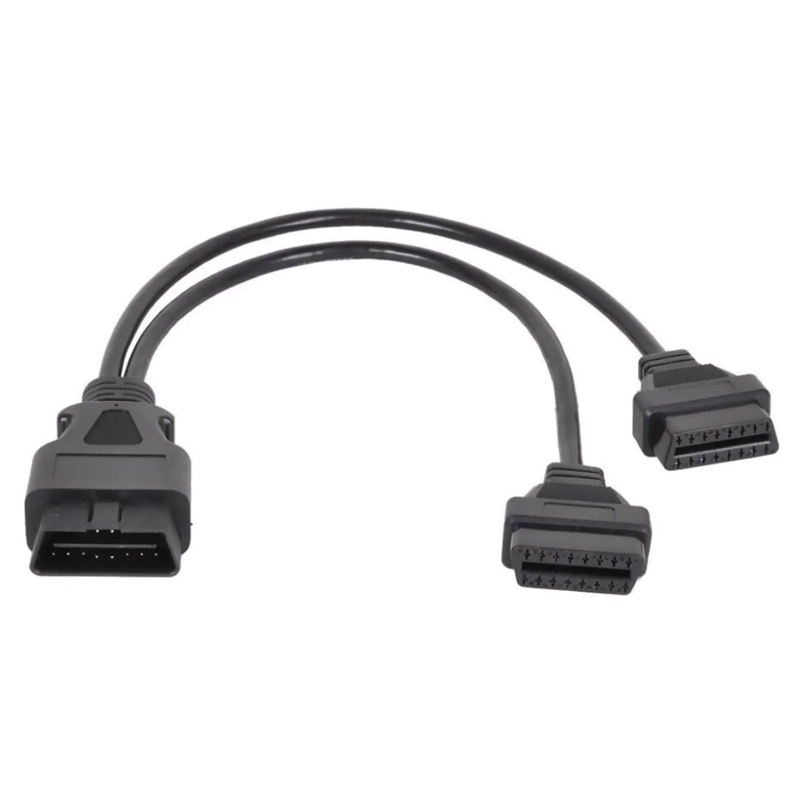 16Pin OBD 2 Extender OBD2 16 Pin Male to Dual Female Y Splitter Elbow OBDII Extension Connector Cable 30cm