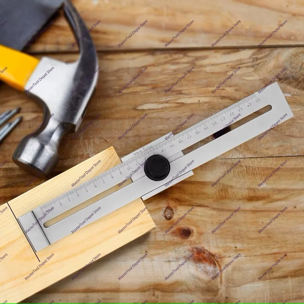 Carbon Steel Sliding Ruler Woodworking High-precision Ruler Measuring Tool Marking Marker