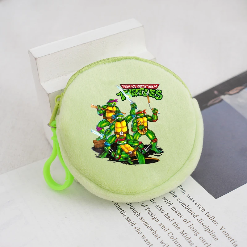 TMNT Mutant Ninja Turtles Plush Coin Purse Portable Cartoon Print Kids Child Wallet Purse Teenage Coin BankCard Storage Bag Gift