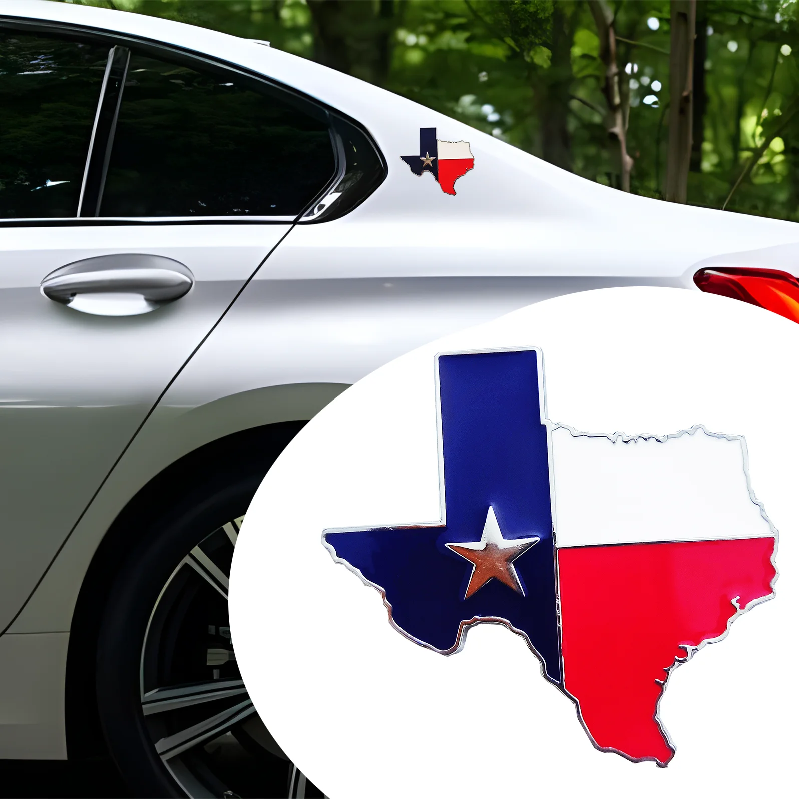 50PC Texas Metal Car Sticker Badges, Texas Map Car Stickers Tex Flag Motorcycle Decoration Stickers The Lone Star State Edition