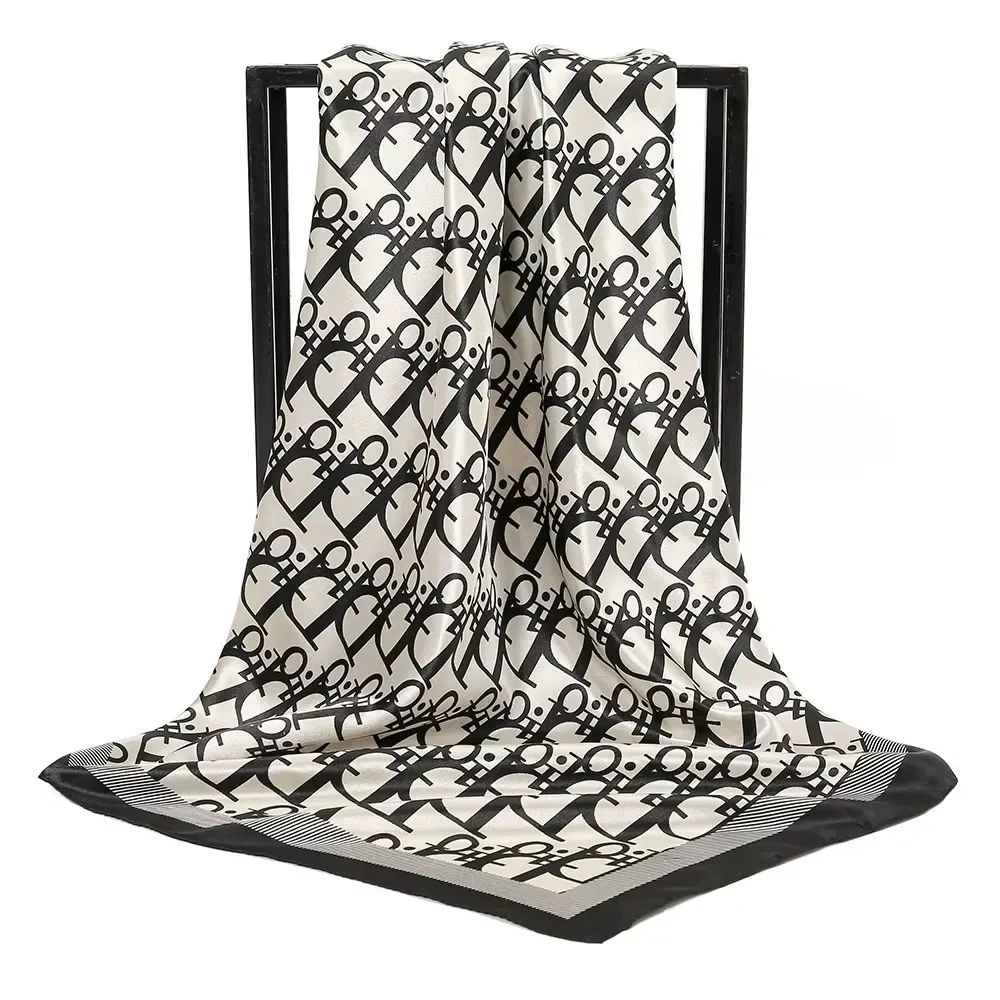 1 قطعة 90 سنتيمتر السيدات وشاح حريري خمر المألوف تنوعا المطبوعة الحرير الربيع رباط شعر الحجاب واقية من الشمس منديل شال يلتف #4