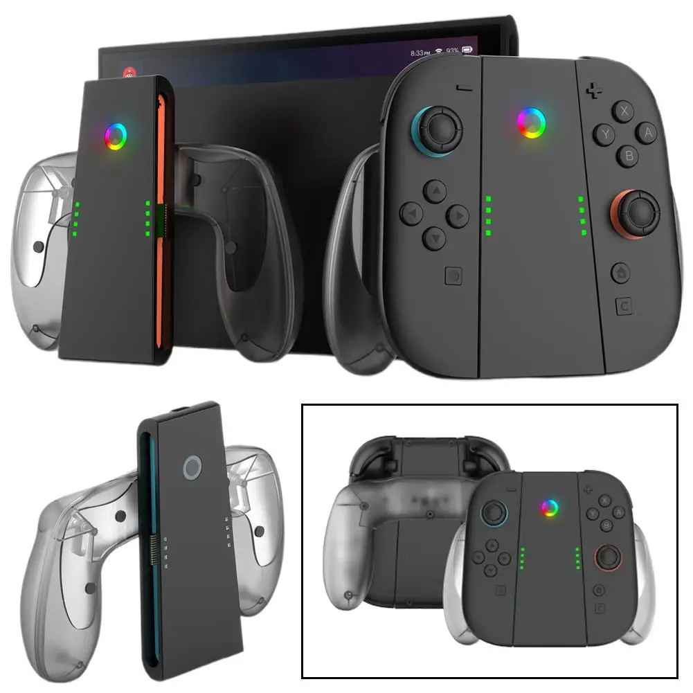 스위치 2용 조이콘 충전 그립 충전기 다기능 컨트롤러 타입-C 충전 도크 그립 어댑터 NS 스위치2 T6Q9용