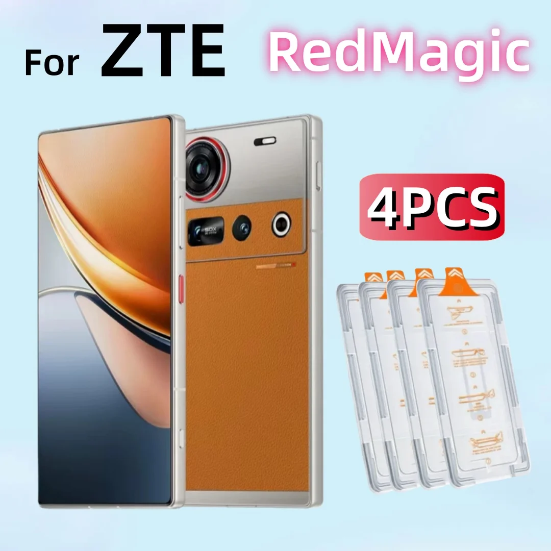 4Pcs Screen Protector for ZTE Nubia Redmagic 8/8S/9/9S/10/10S/5G Red Magic 9H Tempered Glass Full Coverage Edge to Edge Pro Film