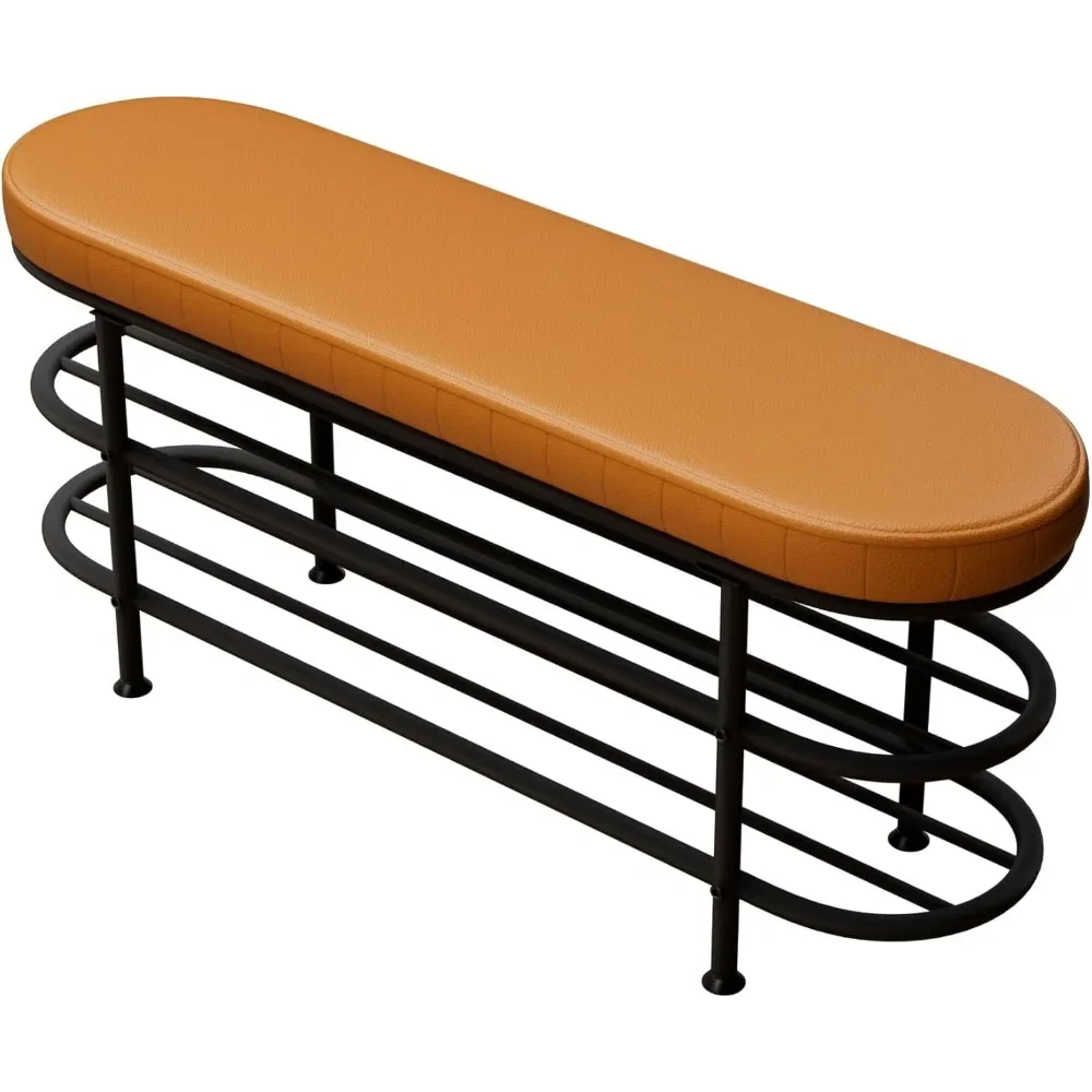 

Shoe Bench with Cushion, 3 Tier Shoe Rack Bench, Shoe Storage Bench, Entryway Bench, for Hallway, Entryway, Bedroom|