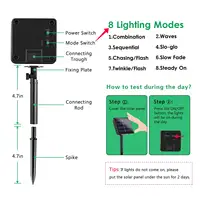 LED Plastic Leath Solar Powered Outdoor Fairy Lights IP65 Waterproof 8 Lighting Modes for Christmas Wedding Decoration 5