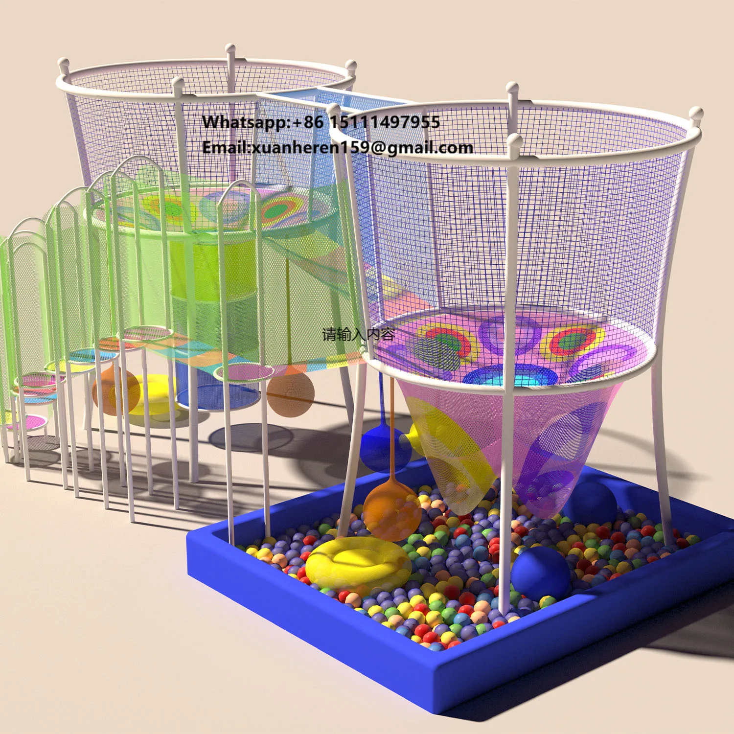 

Rainbow Net Playground for Adventure Park-Rope Climbing Frame Obstacle Course for Kids Commercial Use Waterproof Non-Toxic Max