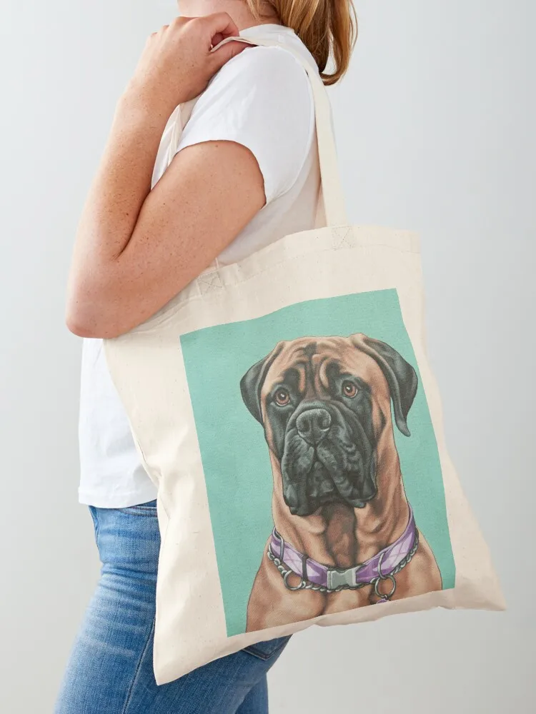 Handsome Mastiff Painting, Bull Mastiff Dog Portrait Tote Bag ecological bags tote bag woman bags luxury women