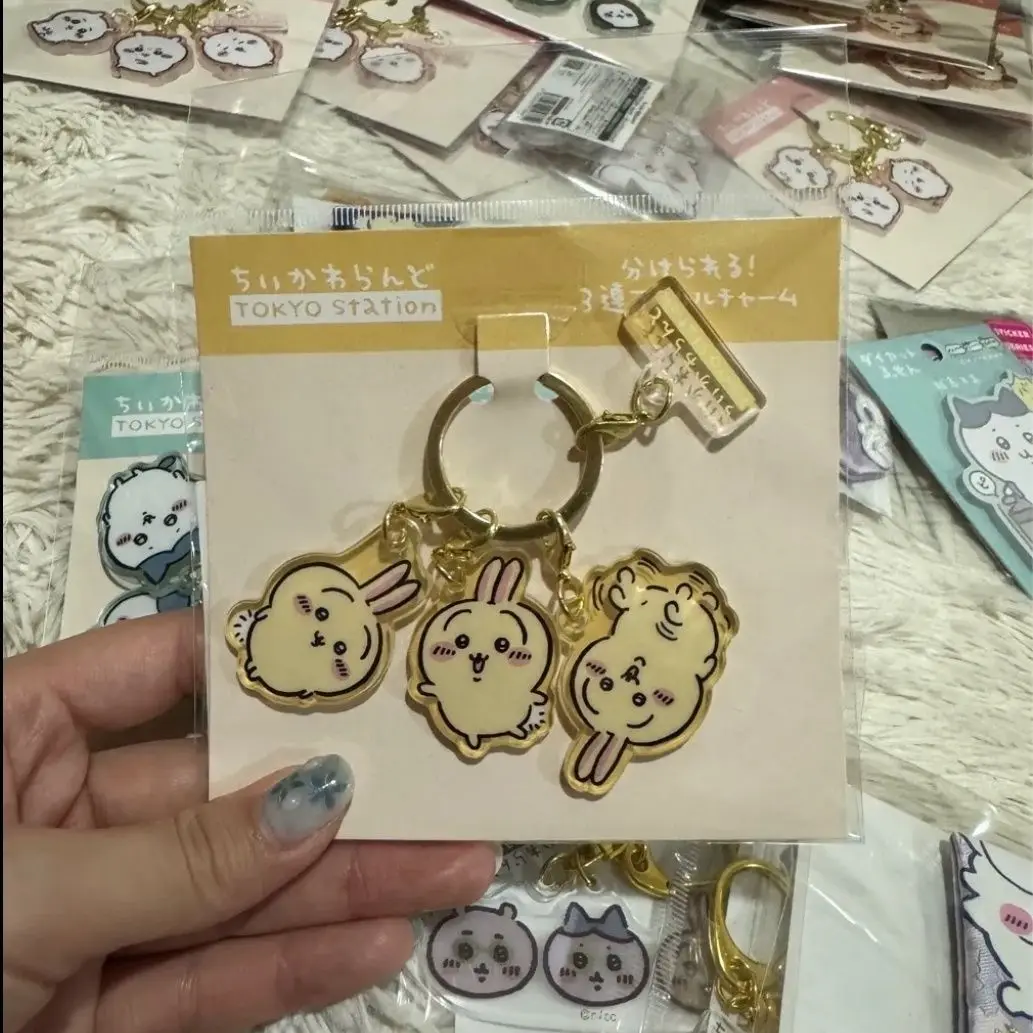 jiyi Three-Pendant Acrylic Cartoon Keychain