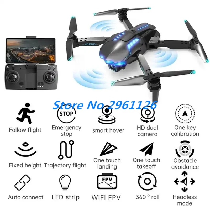 Optical Flow Positioning 4K Aerial Photography Remote Control Drone WIFI FPV Air Pressure Fixed Height ESC Dual Camera RC Drone