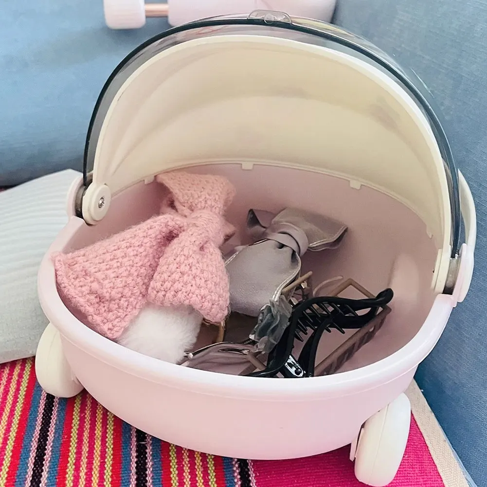 

Ящик для хранения кукольной коляски для 17 см Labubu 20 см, хлопковая кукла, колыбель для сна, тележка для куклы, кровать, мебельные аксессуары