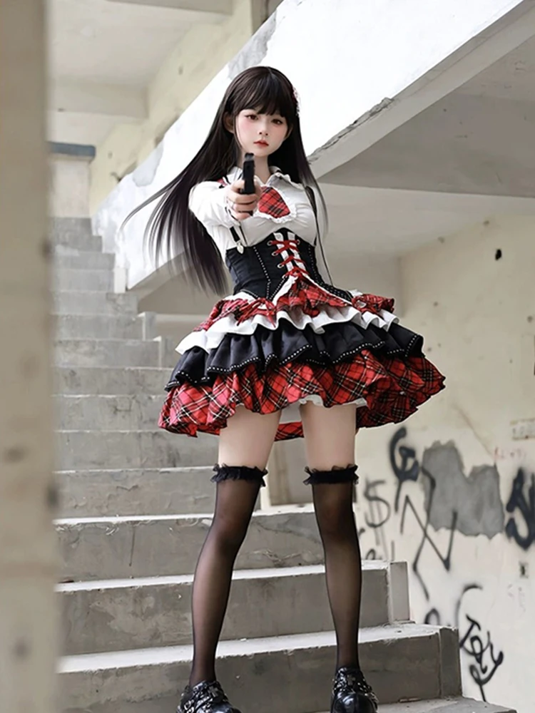 الحلو حار الرغبة النقية الصناعة الثقيلة Cisas تأثيري irt منتفخ تنورة الخصر Cinched حزام لوليتا Princ Sle Dr