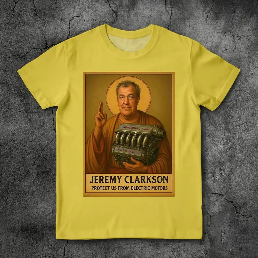 Jeremy Clarkson Merchandise für Fans: „Schützt uns vor Elektromotoren“-T-Shirt, Top Gear, lustiges Meme, grafisches T-Shirt, Unisex, lässiges, locker geschnittenes T-Shirt. – Detail 9