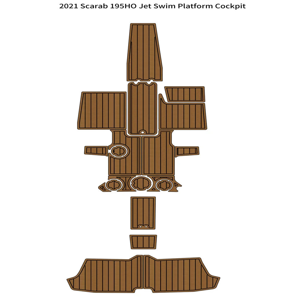 

2021 Scarab 195HO Jet Swim Platform Cockpit Pad Boat EVA Foam Teak Flooring Mat