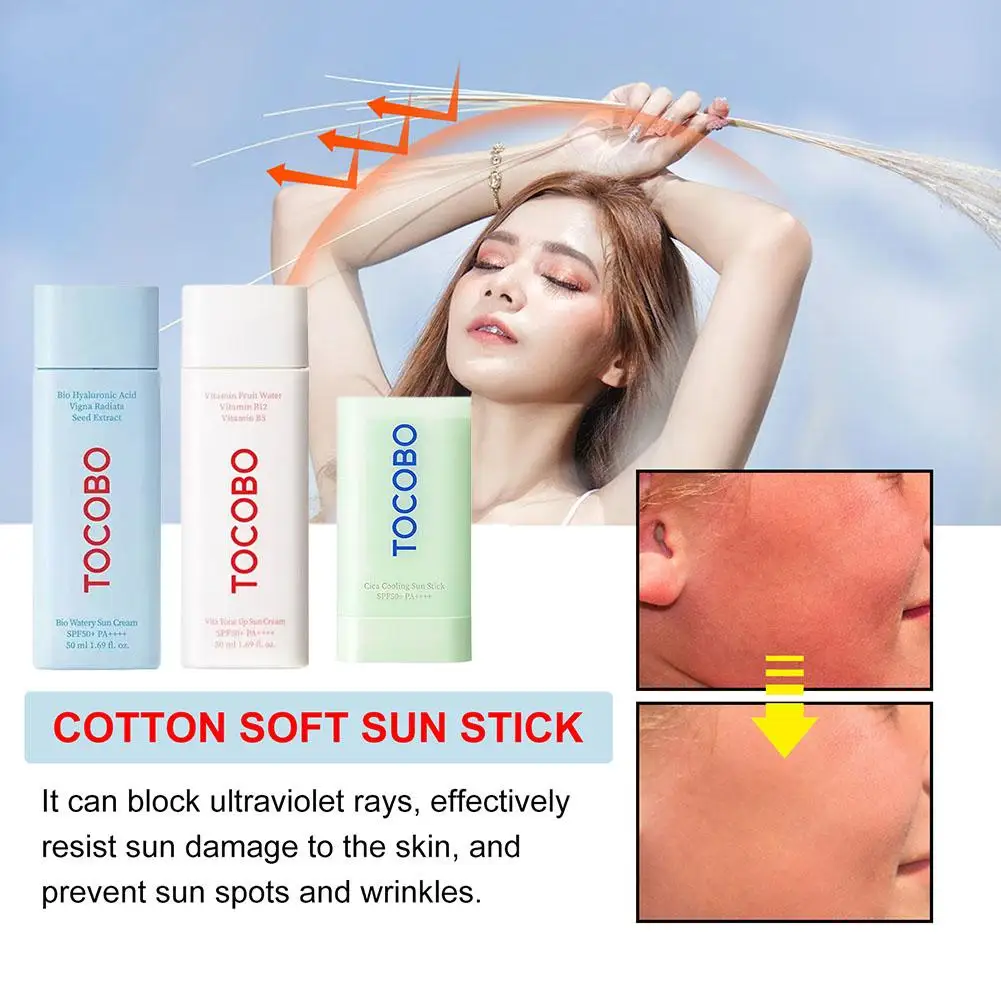 Tocobo Natural Cotton Sunscreen Moisturizing Refreshing Sunblock Refreshing Non-greasy Strong UV Violet Sun Protection Skin Care