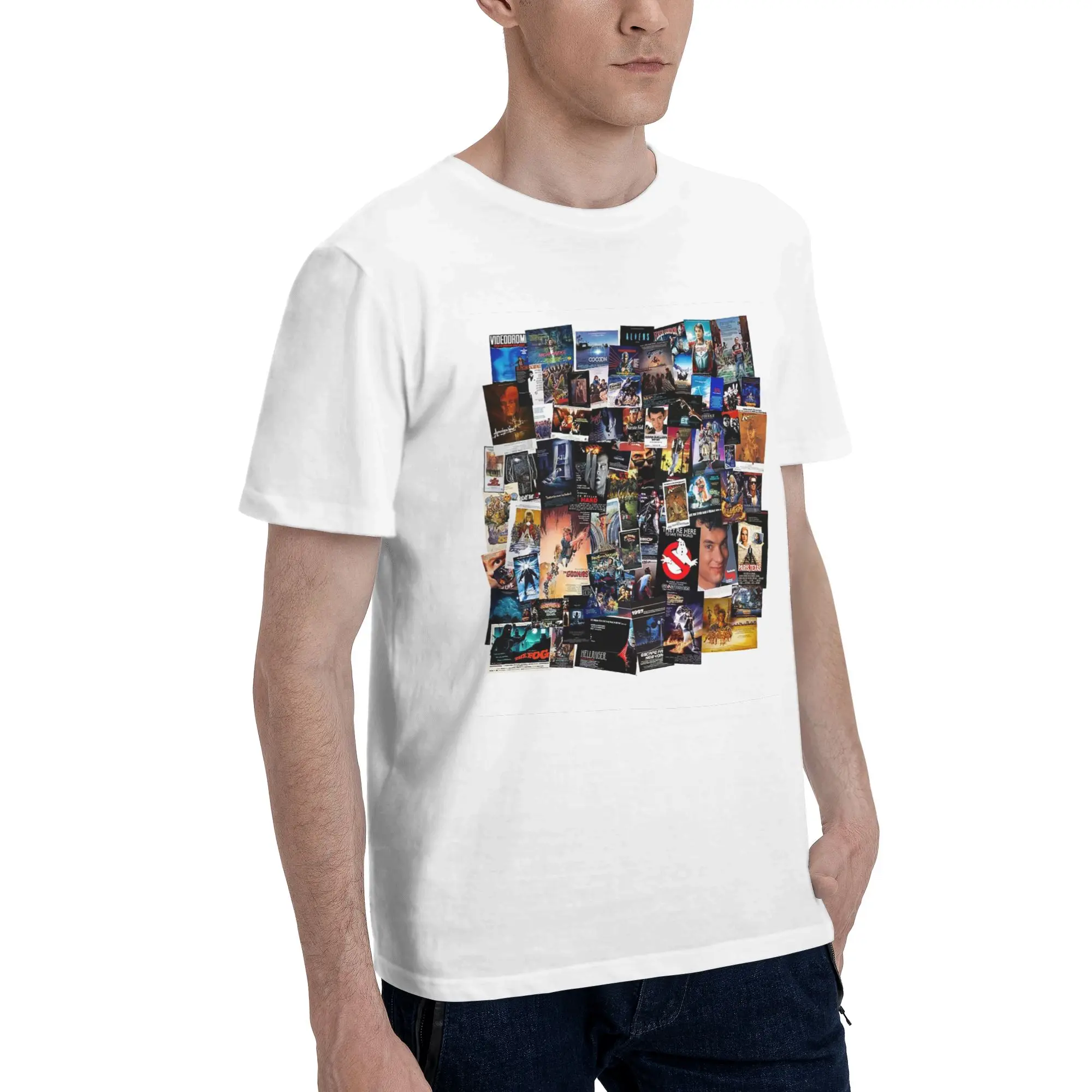 

Мужская футболка из фильма 1980-х годов, футболки больших размеров, мужские хлопковые футболки с круглым вырезом, короткие летние мужские футболки