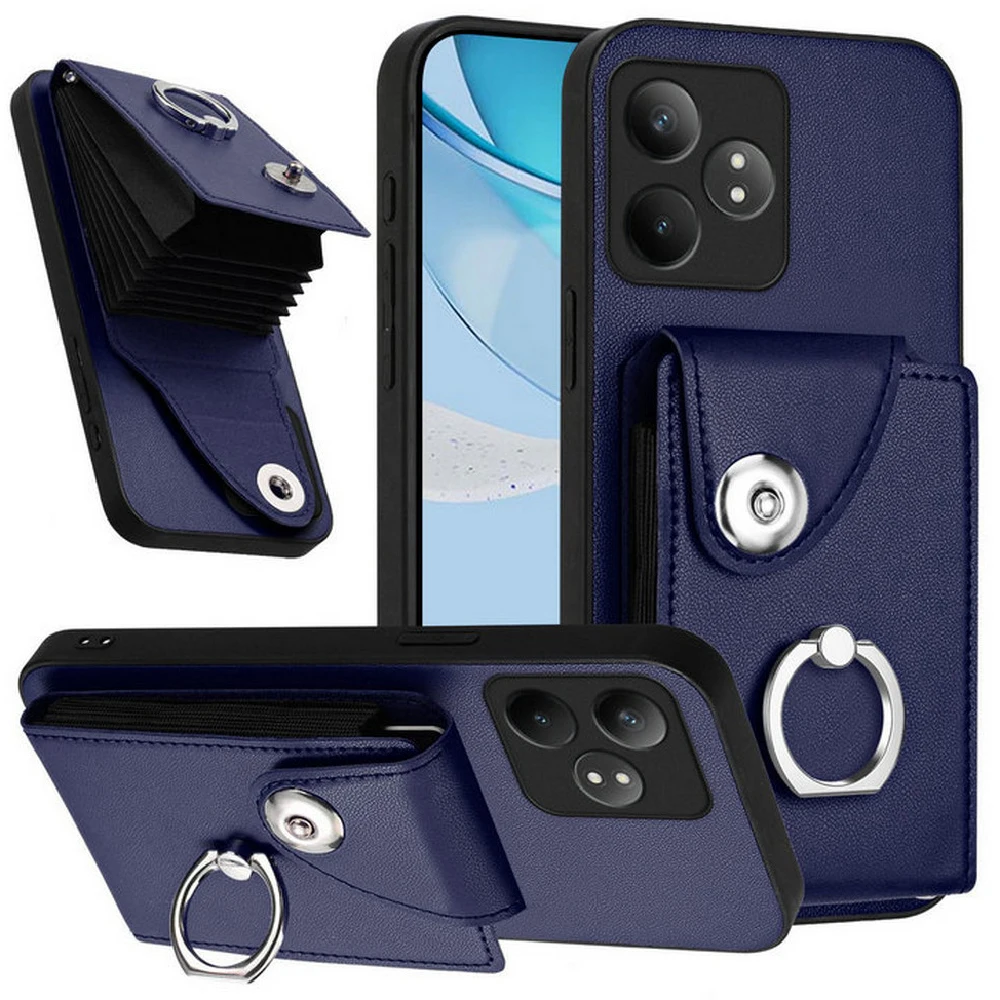 Realme GT Neo6 SE 5G 2024 Leather Wallet Holder Card Case For OPPO Realme GT6 Ring Back Cover Realmi GT 6T Neo 6 SE Luxury Funda