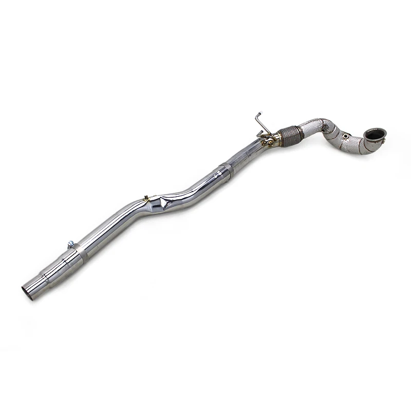 YK Free Flow Downpipe For Audi S3 2.0T 2015-2022 Cat-Back Exhaust System 304 Stainless Steel Downpipe With Box Packaging