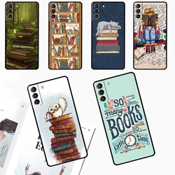 Read Books illustration Case For Samsung Galaxy S24 S23 S22 Ultra Note 20 10 S8 S9 S10 Plus S20 FE S21 FE Cover