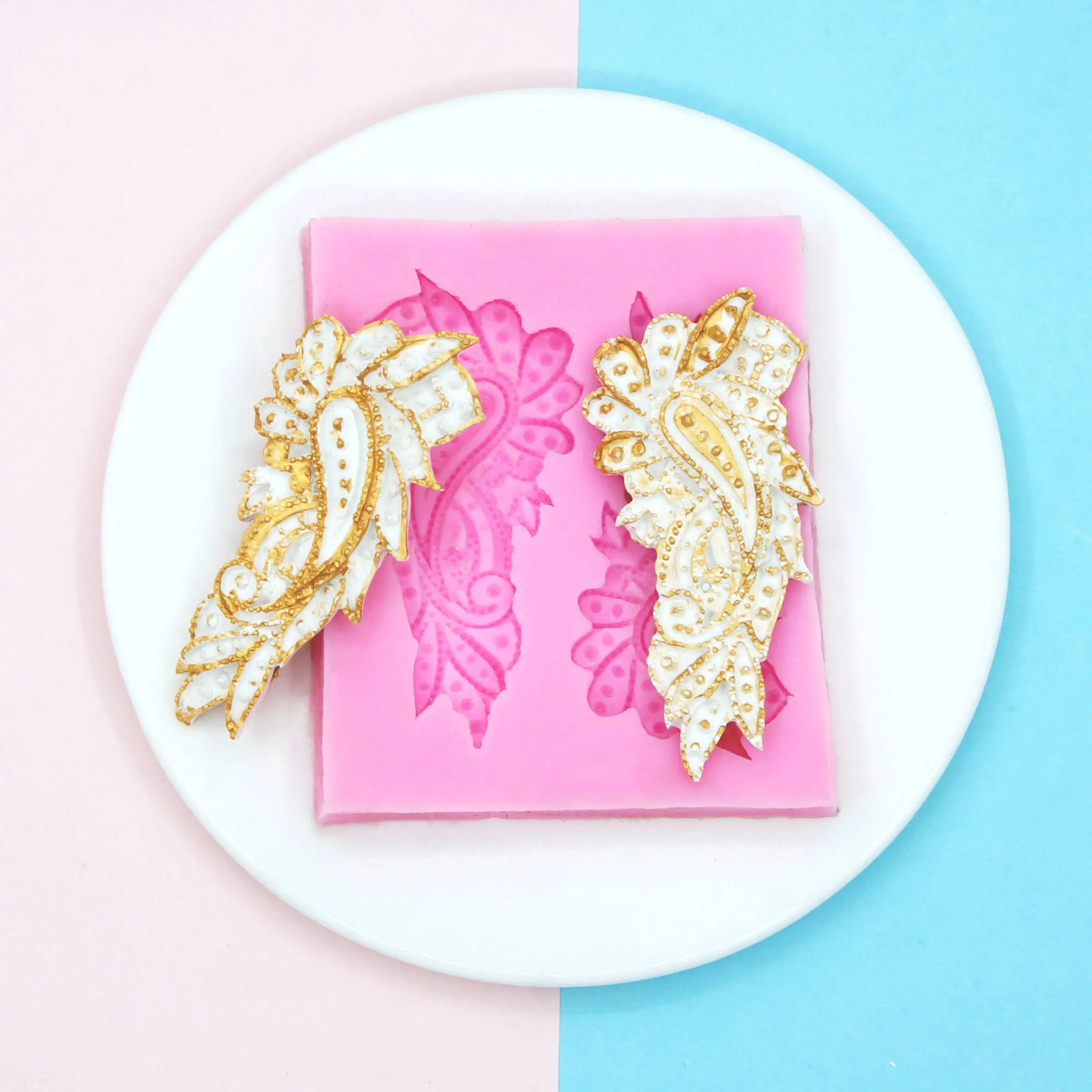 Vintage Relief Flourish Silicone Fondant Mold Sugarcraft Cake Topper Border Decoration Tool Craft Embosser Mould Wedding Baking