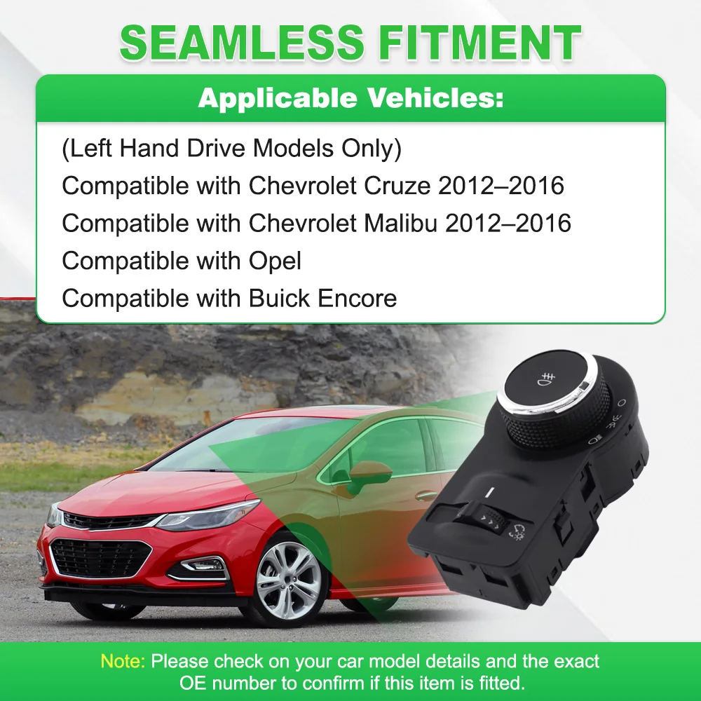 لسيارة شيفروليه كروز/ماليبو 2012-2016 مصباح أمامي كهربائي للضباب مفتاح تعديل زر التحكم 52084897 #3