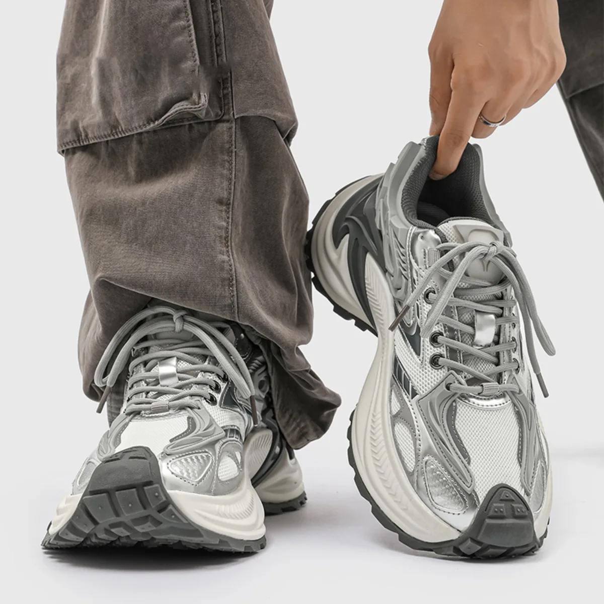 

New Trendy Chunky Dad Sneakers Brand-Inspired Design Breathable Lightweight Non-Slip Comfortable Casual Sports Shoes for Men