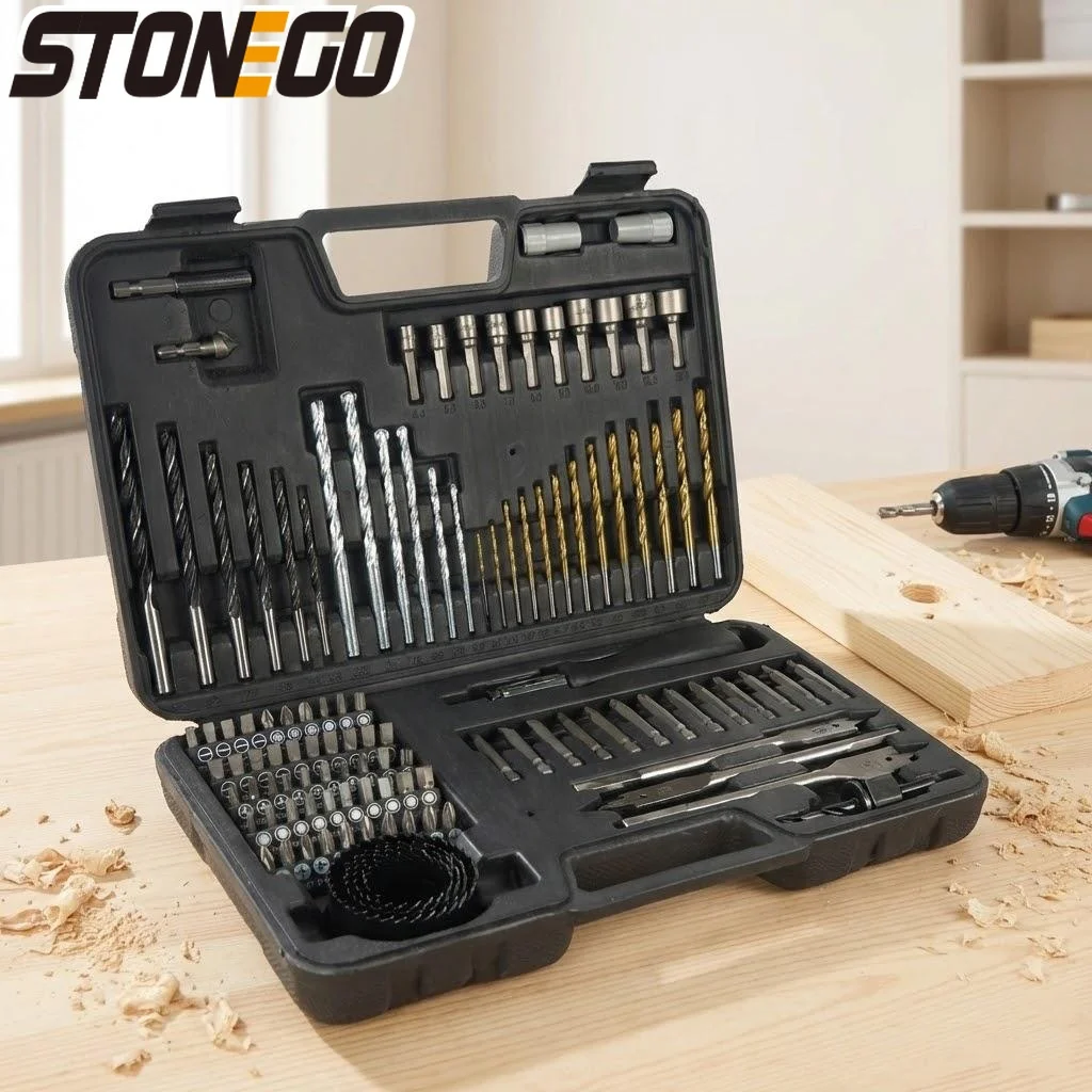 

111PCS Drill Bit Set Woodworking Tools Construction Twist Flat Drill Bits Hole Opener Kit For Wood Metal DIY Projects