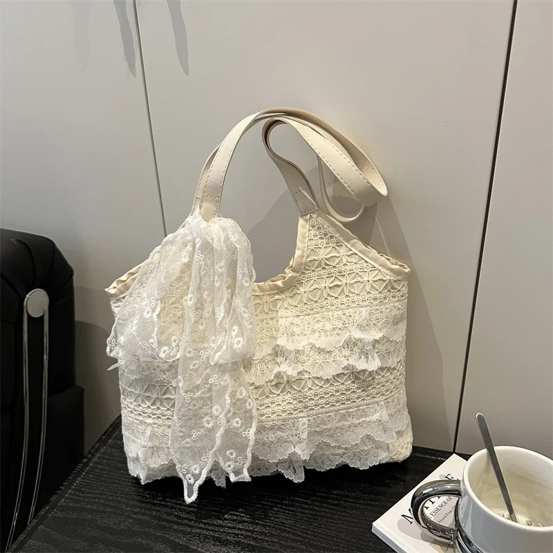 

Большая летняя повседневная сумка-тоут Capaci Vaion Fairy Lace Me oulder, модная универсальная сумка для женщин Briti Sle Pure...