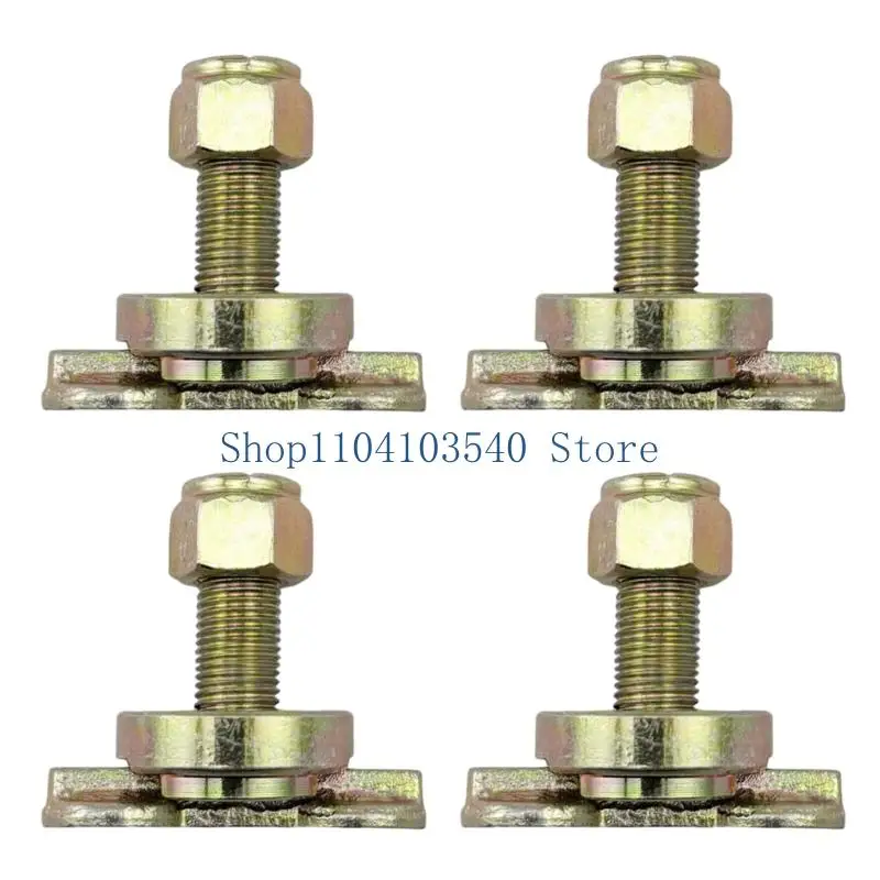 02DC Standard L-Track Tie-Down Fitting Set, Steel Cargo Bolt Hardware, 4 Count for Pickup and Trailer Loading Cargo Use