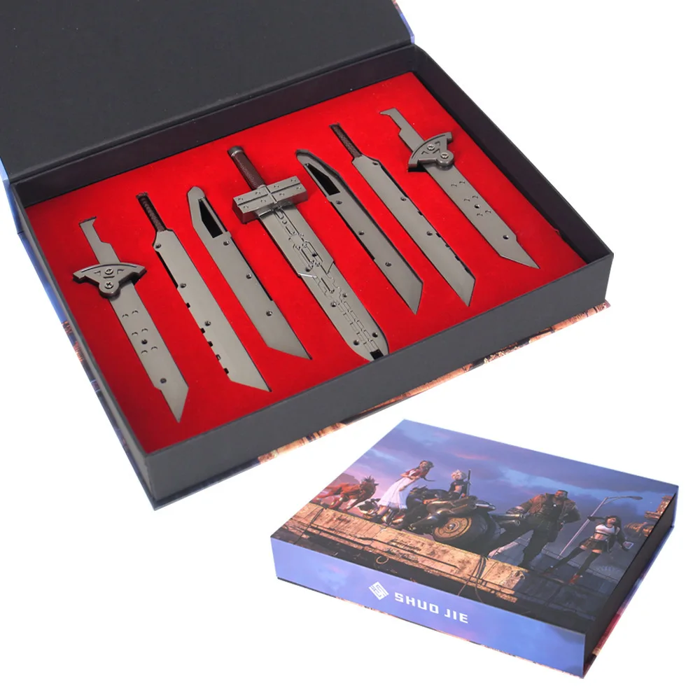 25cm Fantasy Anime Game Peripheral Cloud Buster Sword High quality Metal weapons Model Craft Ornament Boy's Holiday Gift Set Toy