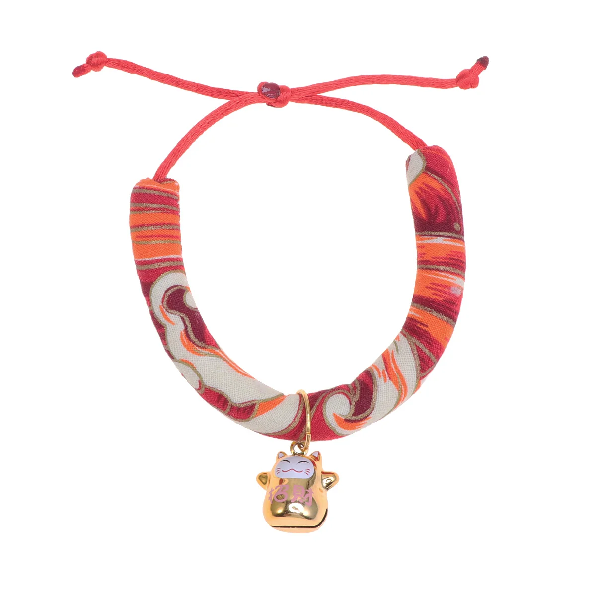 

Japanese Style Collar Pet Collar Pattern Red Small Size S Durable Comfortable For Outdoor Walking Cat Supplies