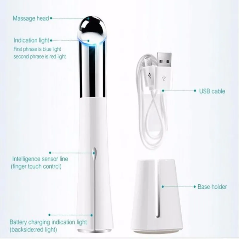 804 Microcurrent Wireless Ultrasonic Eye Lifting Anti Wrinkles Eye Bags Dark Circles Anti-Puffiness Device for Eye Cream Tools