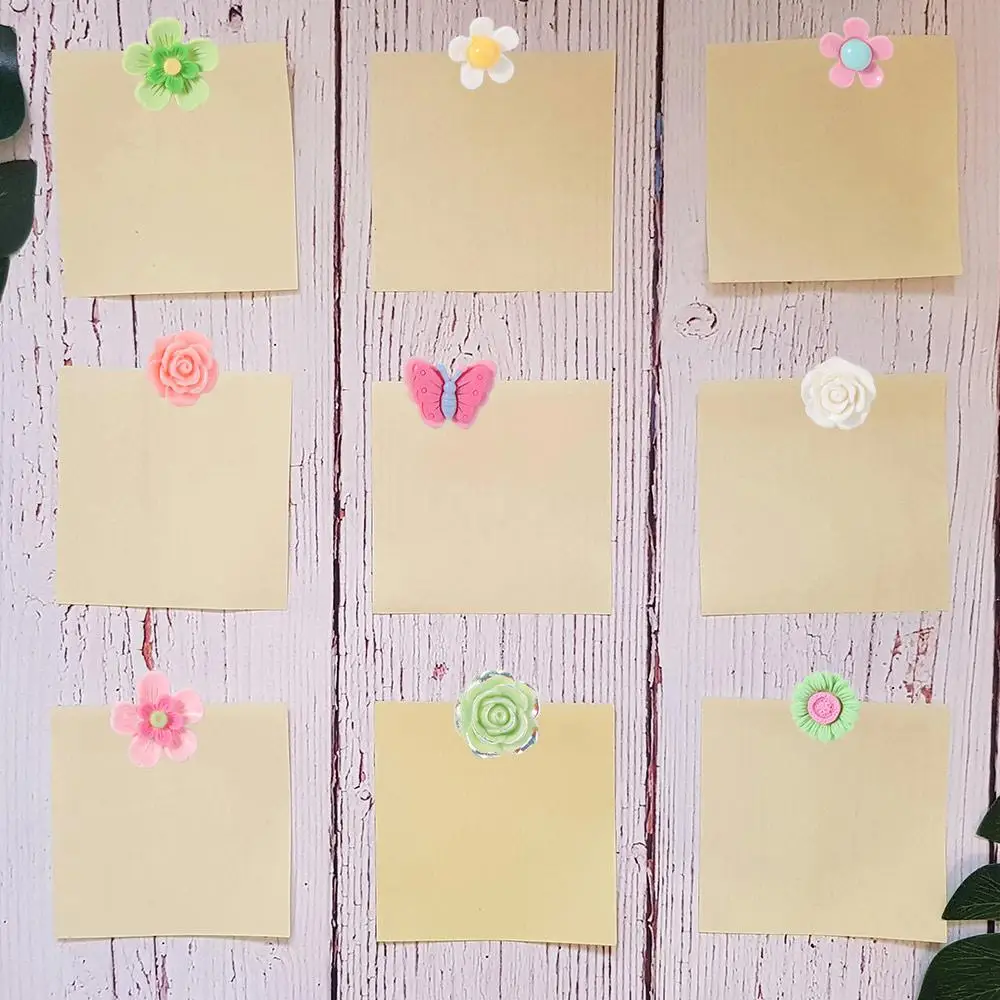 30Pcs DIY Butterfly Push Pins 3D Colorful Flower Pushpins Reusable with Box Blackboard Push Pins School Stationery