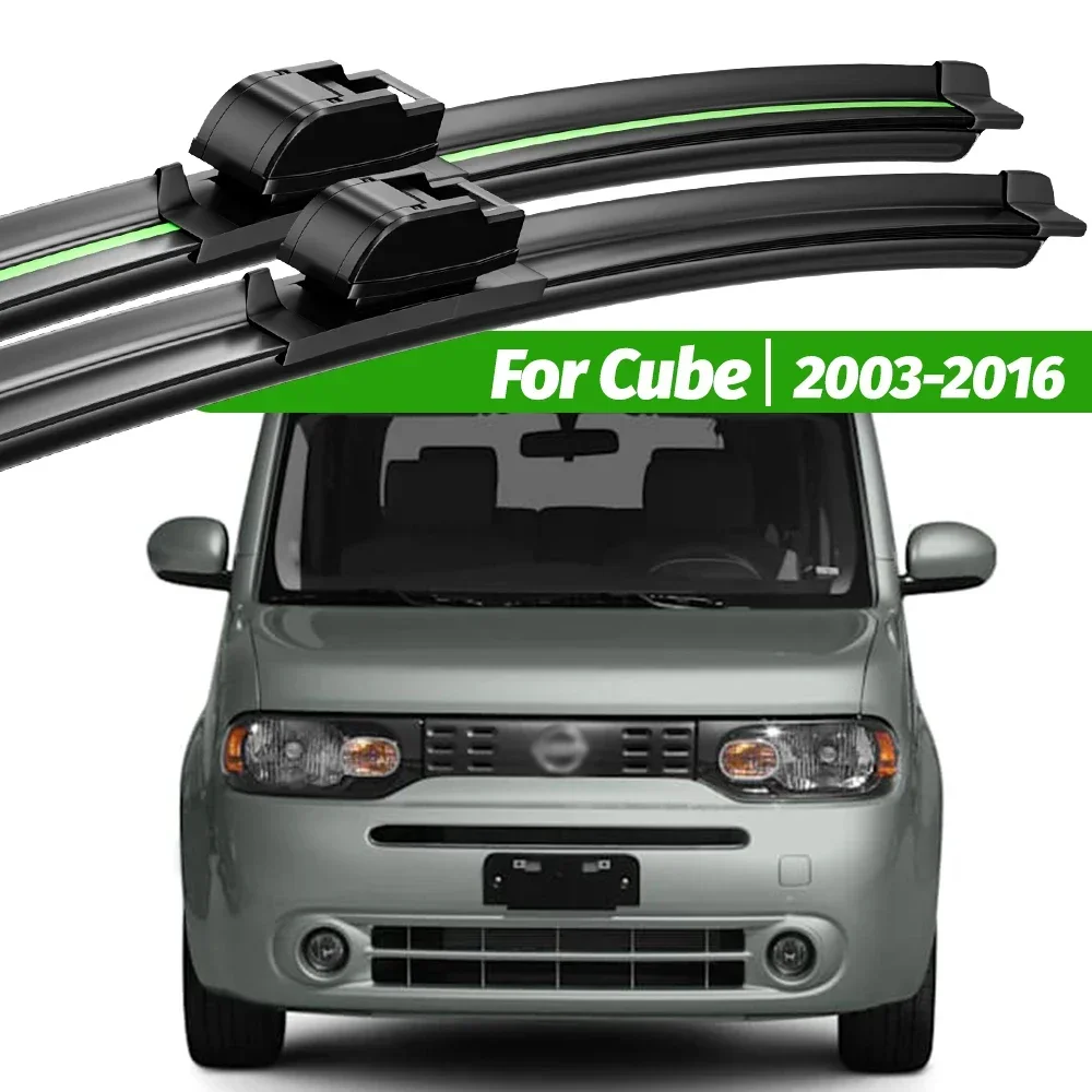 

For Nissan Cube Z11 Z12 2003-2016 2pcs Front Windshield Wiper Blades 2004 2005 2006 2010 2013 2015 Windscreen Window Accessories