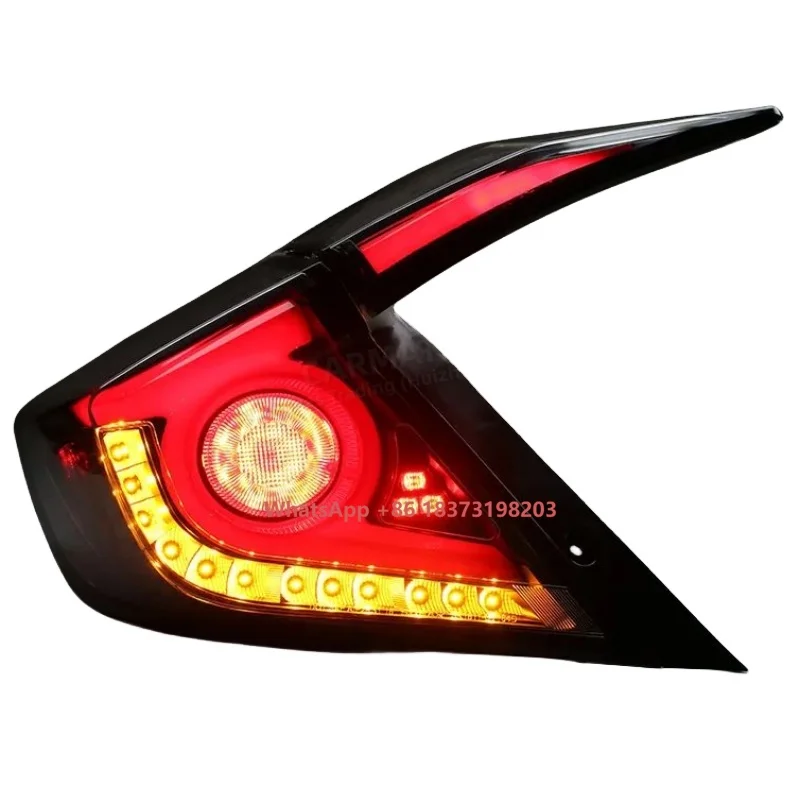 

CARMATES Лидер продаж задних фонарей в сборе, светодиодные задние фонари, стоп-сигнал, указатель поворота, черный фон для Honda Civic X 2016 2017-UP