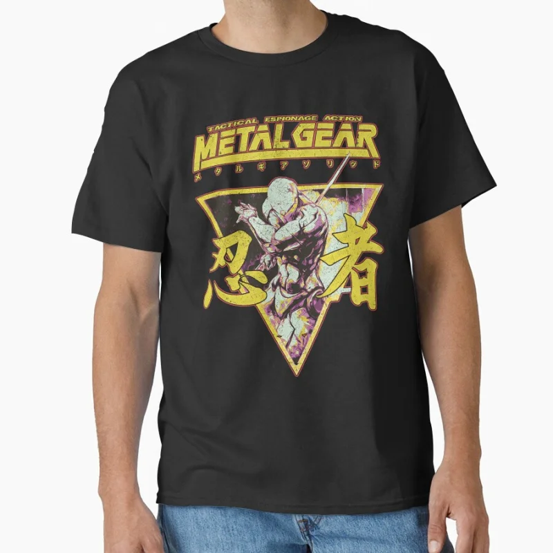 

DUK FAT Gray Fox Metal Gear Solid 80s Retro video game mgs kojima Gift T-shirt for fans Large size mens clothing Adult Tops