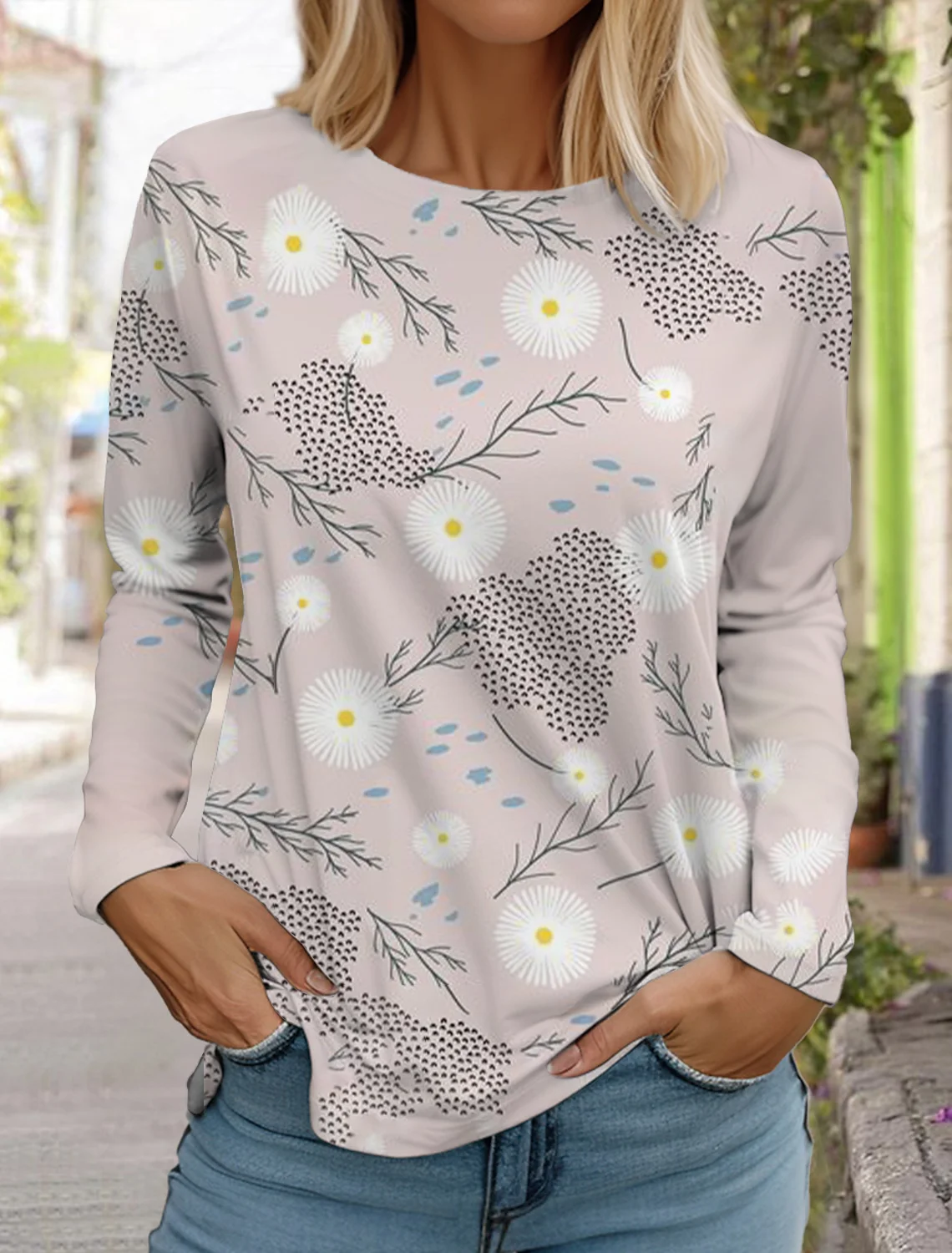 New Fashion Butterfly Pattern Women\'s Long Sleeve T-shirt Summer Casual Simple Round Neck Colorful 3d Print T-shirt Streetwear