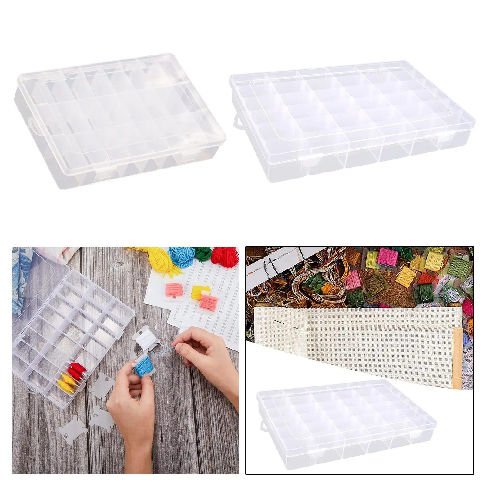 Sewing Thread Storage Box Compartments Organizer Storage Case Jewelry Storage Box for Beads Jewelry Embroidery Threads Crafts