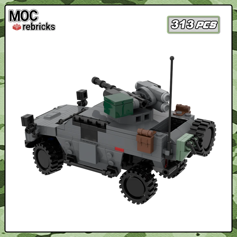 子供のためのVn4スカウト車ビルディングブロック、歩兵戦闘車両モデル、小さな粒子のレンガ、おもちゃの組み立てギフト、軍事シリーズ