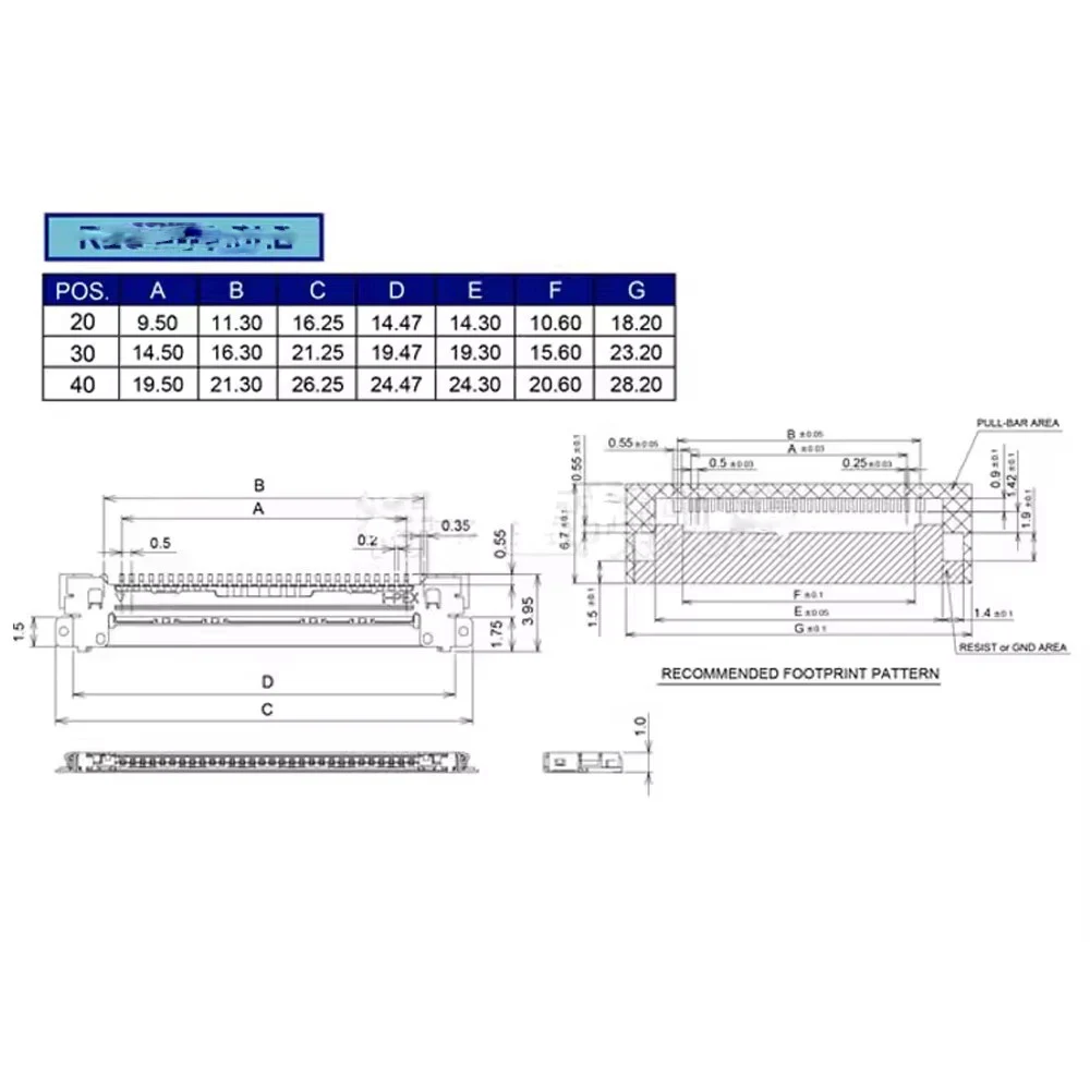 Applicable EDP screen cable I-PEX bracket 20455-030 female connector 30P/40P LVDS LCD signal interface