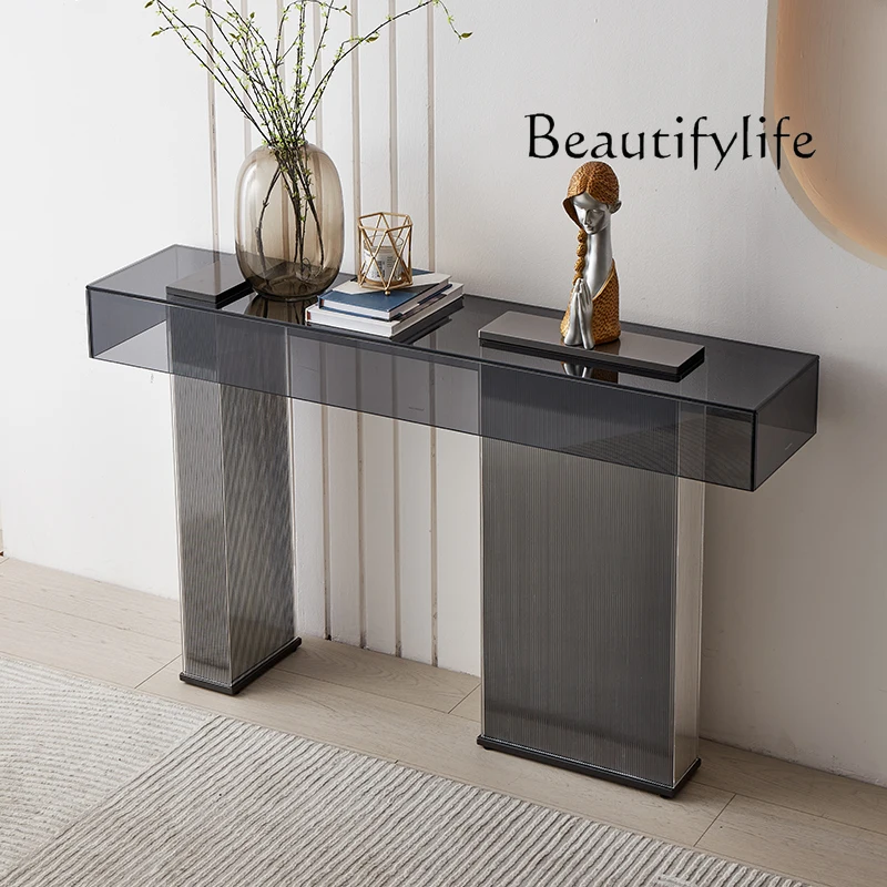 

Легкий роскошный итальянский шкаф на крыльце, прихожая, прихожая, у стены, столешница из нержавеющей стали, стеклянный стол