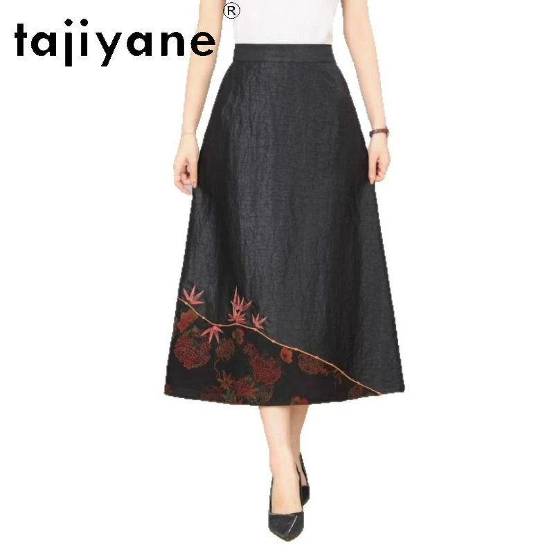 

TAJIYANE 100% Mulberry Silk Skirts for Women New Chinese Style Skirt Xiangyun Sha Long Skirts 2026 New Spring Woman Clothes юбка