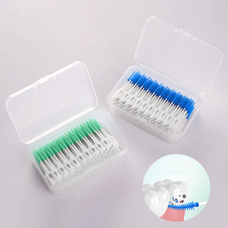 

Silicone Interdental Brush 160pcs Teeth Cleaning Brushes Soft Dental Floss Toothpicks Portable Oral Care Gadgets