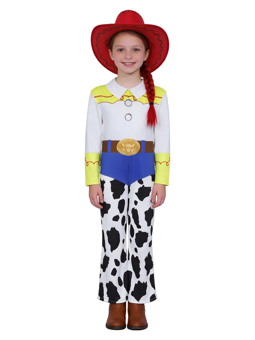 5 Juguetes Disfraz de Vaquero de Jessie: Chaleco, Sombrero y Cinturón para Fiesta de Halloween y Actuaciones