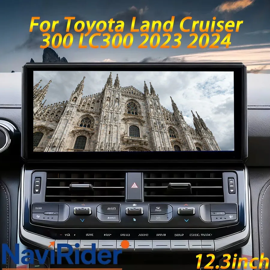 12.3“ Android 14 Multimedia Player For Toyota Land Cruiser 300 LC300 2023 2024 2025 Car GPS Stereo Navigation Carplay Head Unit